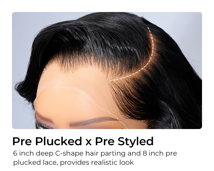 pre styled 6x8 glueless lace front wig