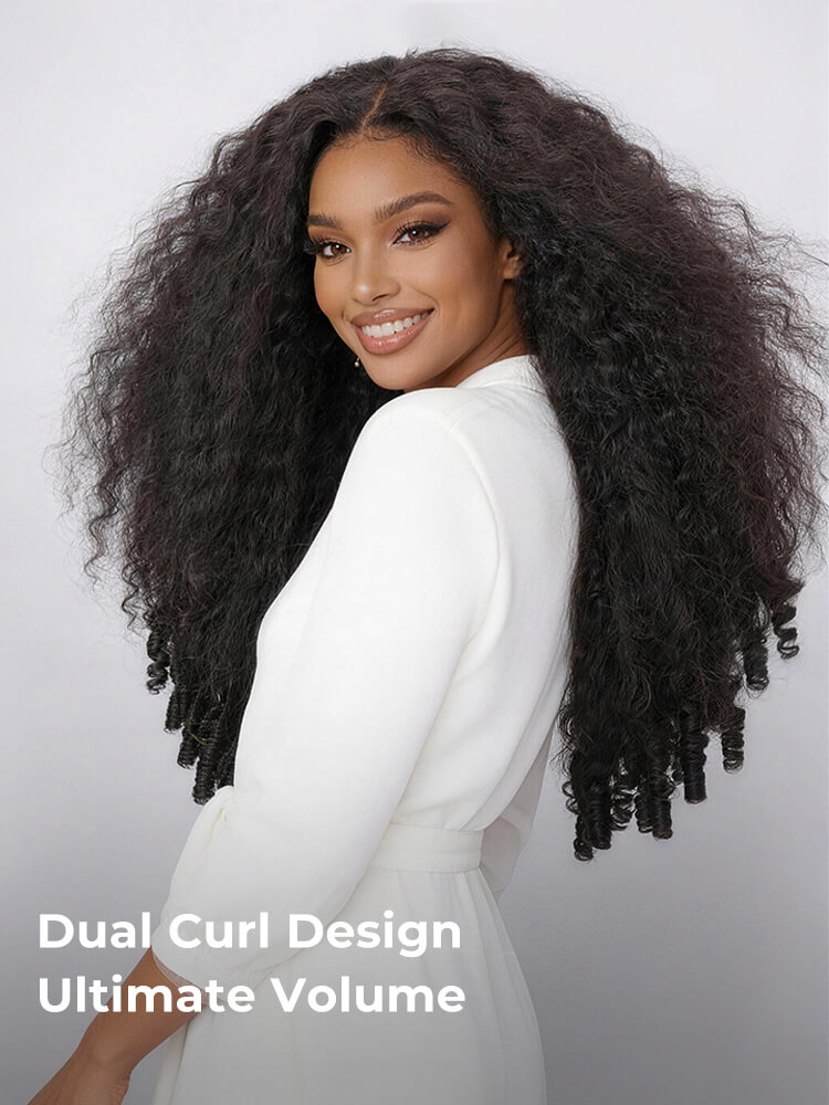 kinky curly wig with spiral curly ends