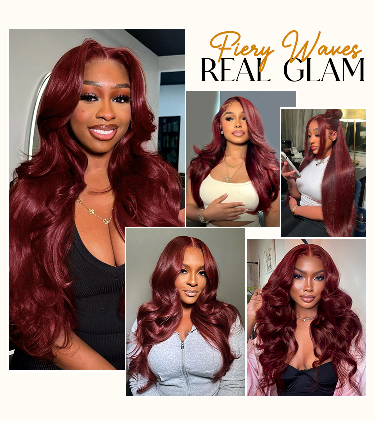 ready to go burgundy body wave lace front wig