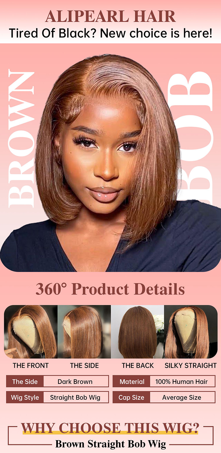 dark brown bob wig