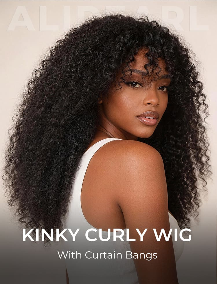 alipearl curly wig with bangs