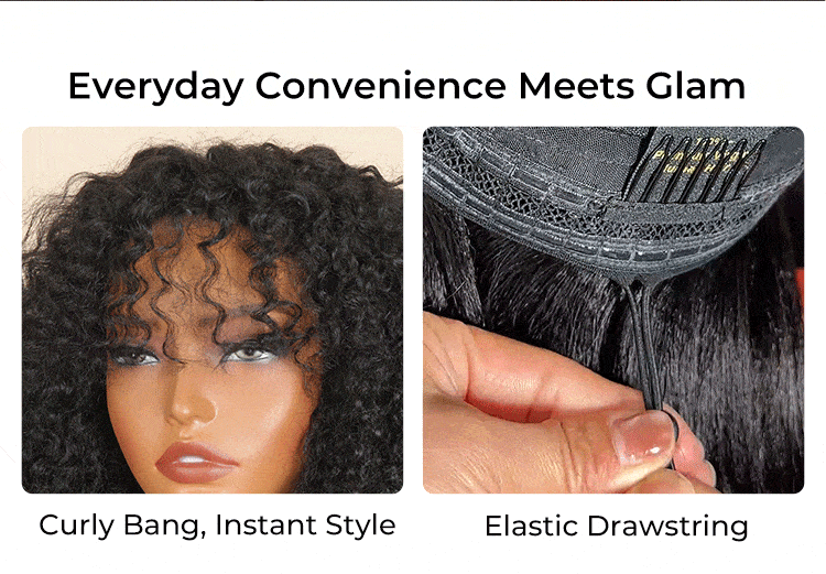 glueless wig with elastic drawstring