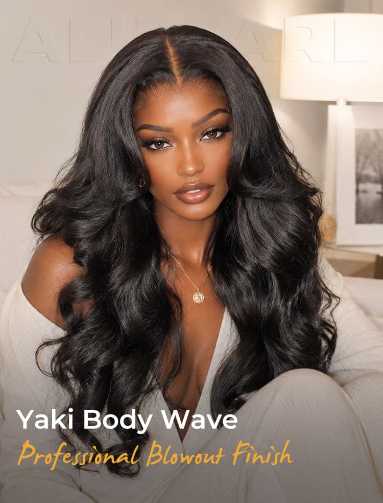 yaki straight body wave glueless wig