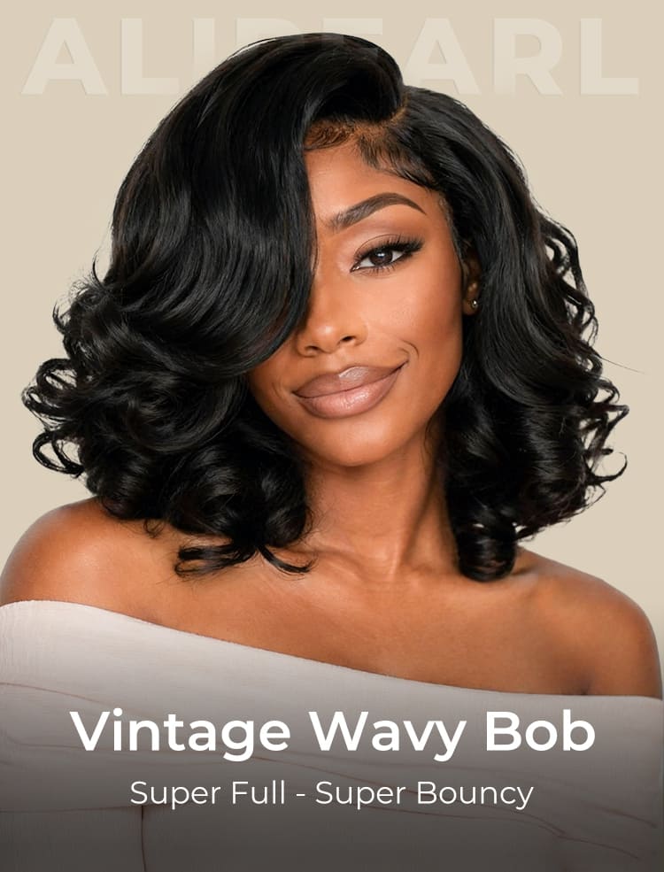 Alipearl high density wavy bob lace front wig