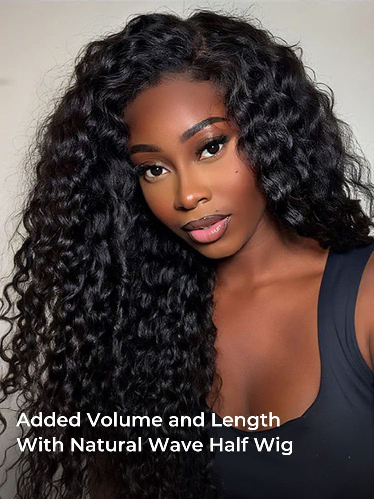 250 high density water wave half wig