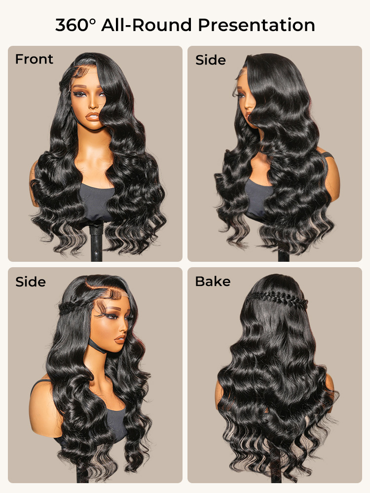 loose body wave wig with c part look