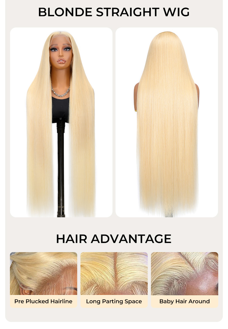 pre plucked natural hairline super long straight wig