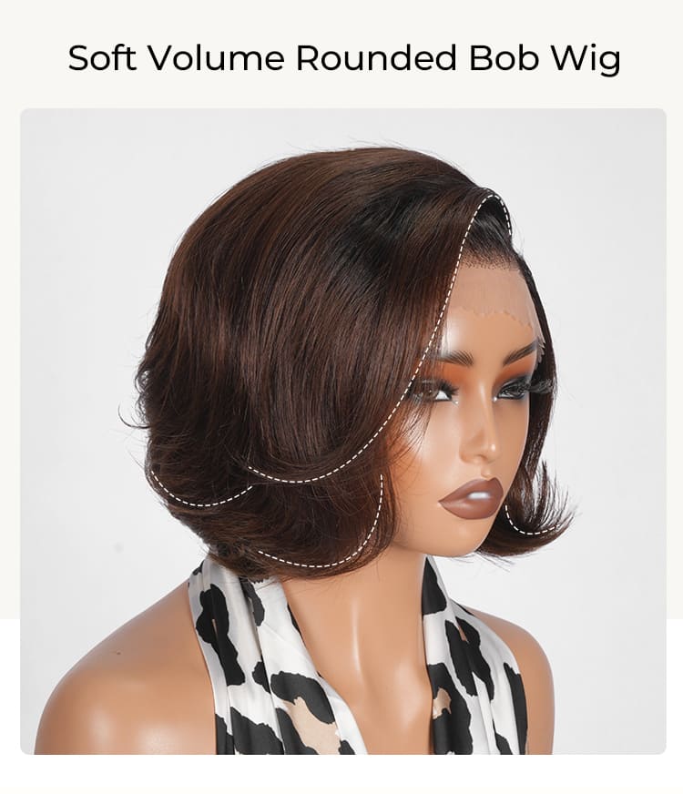 Bouncy and full wavy bob wig