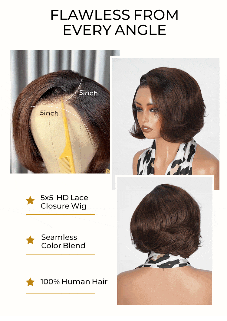 Ombre Color Short Bob Wig