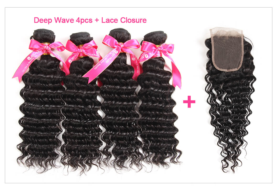 Deep Wave Hairstyles Brazilian Human Hair 4 Bundles