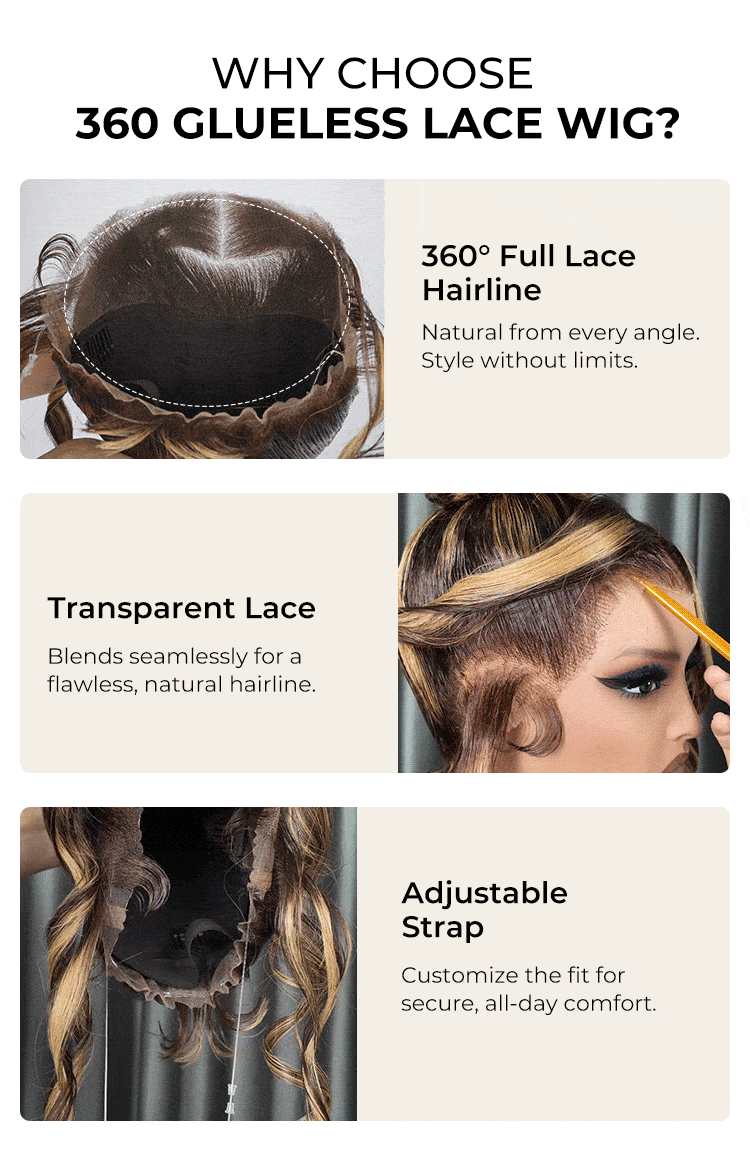 glueless lacefrontal wig with pre cut and pre plucked hairline
