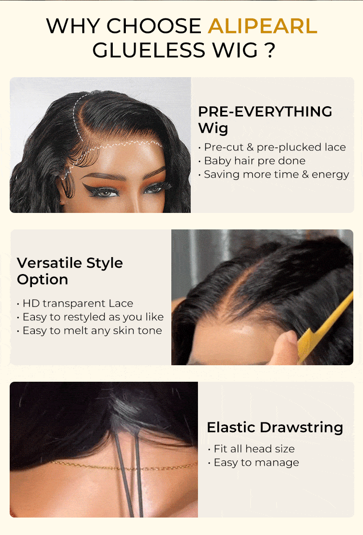 HD glueless lace closure wigs human hair
