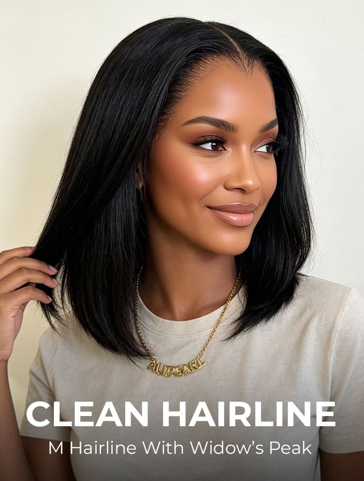 m hairline straight bob wig