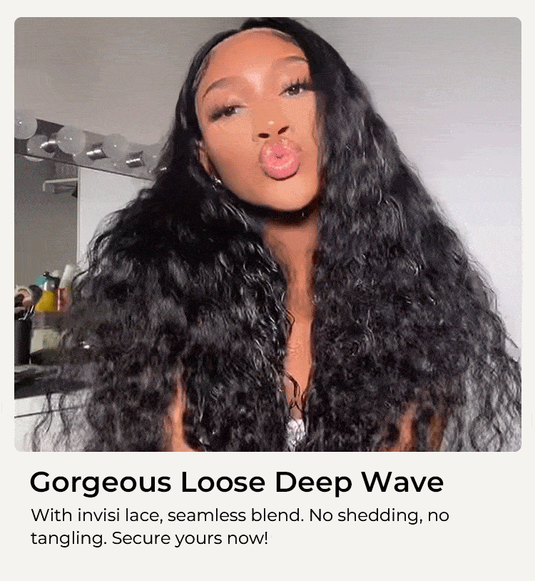 bouncy deep wave lace frontal wig