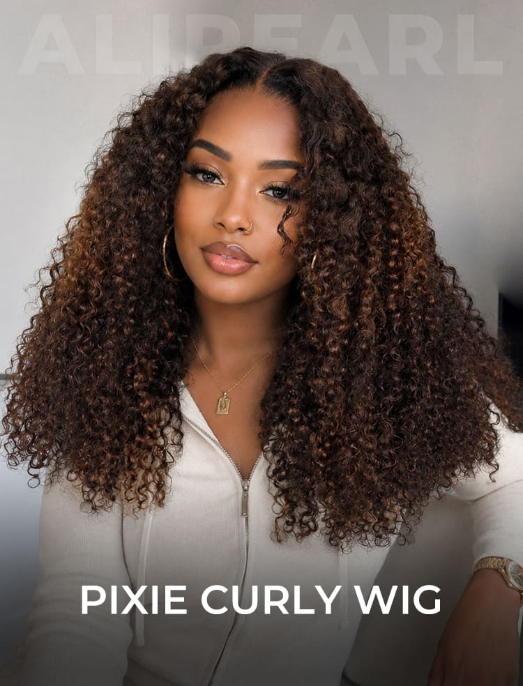 alipearl pixie curly hair glueless wig