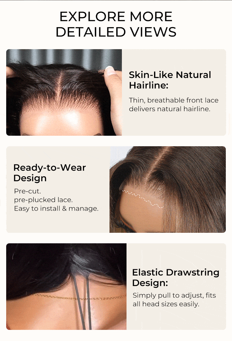 pre-cut pre-plucked natural hairline with drawstring