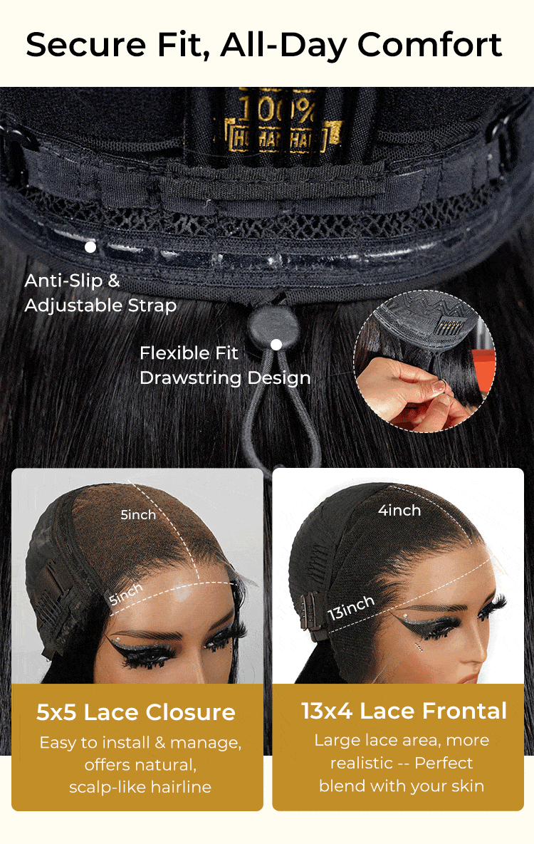 5x5 lace closure and 13x4 lace frontal