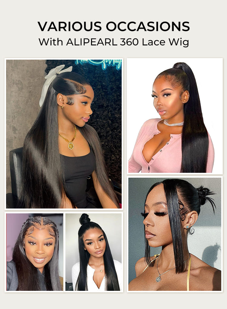straight 360 lace frontal wig gets versatile style