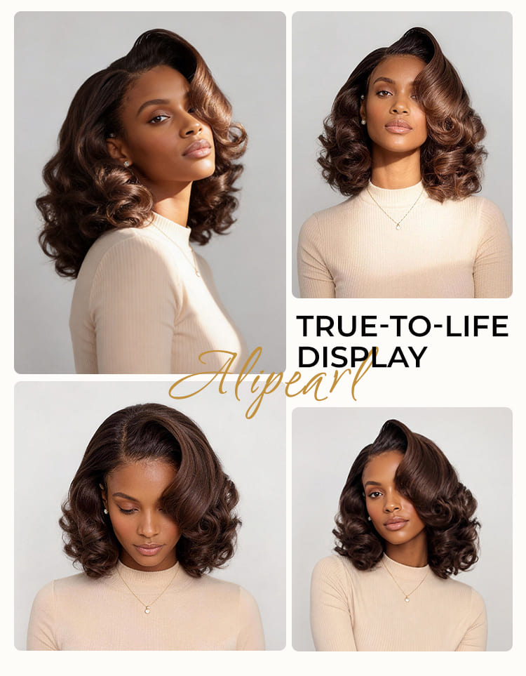 bouncy wavy bob wigs human hair