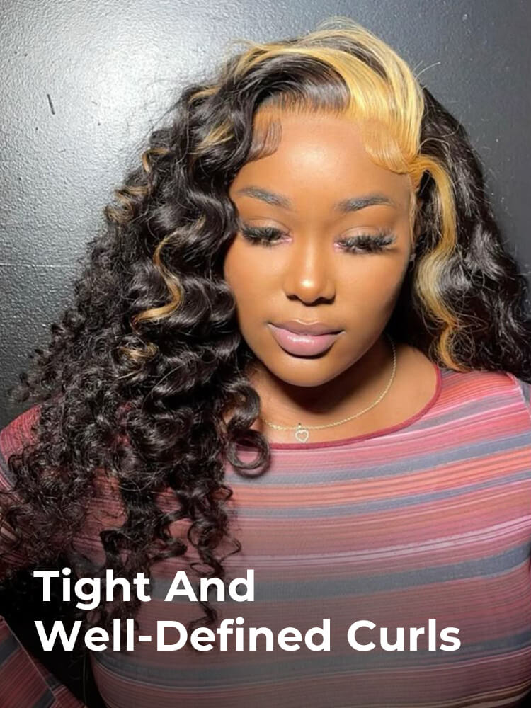 highlight deep wave lace front wig