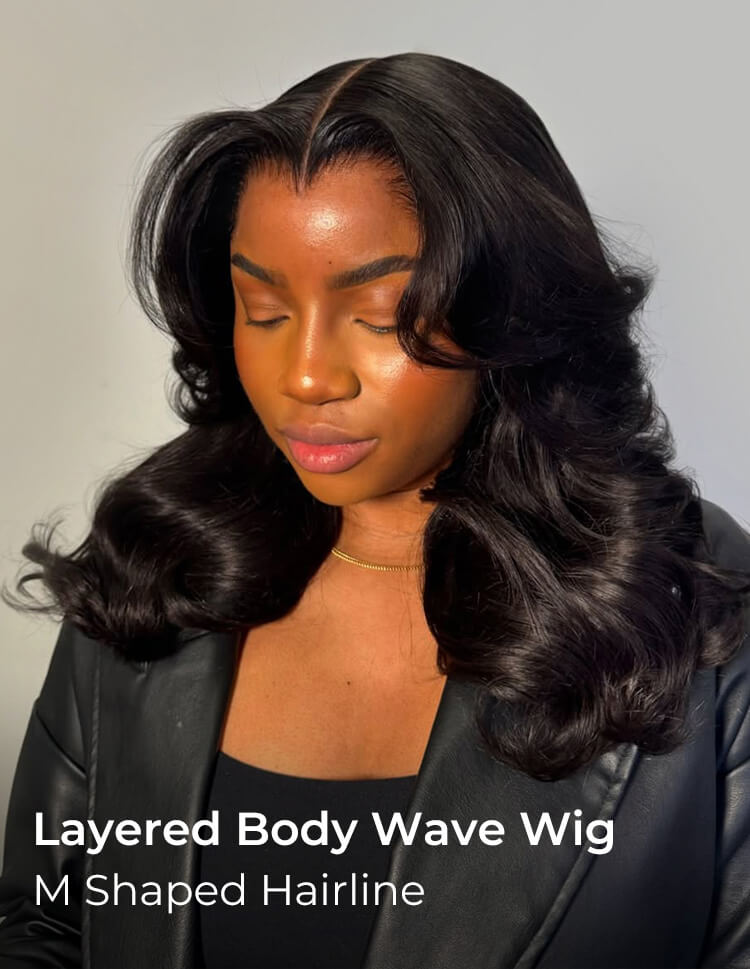 layered cut body wave wigs human hair