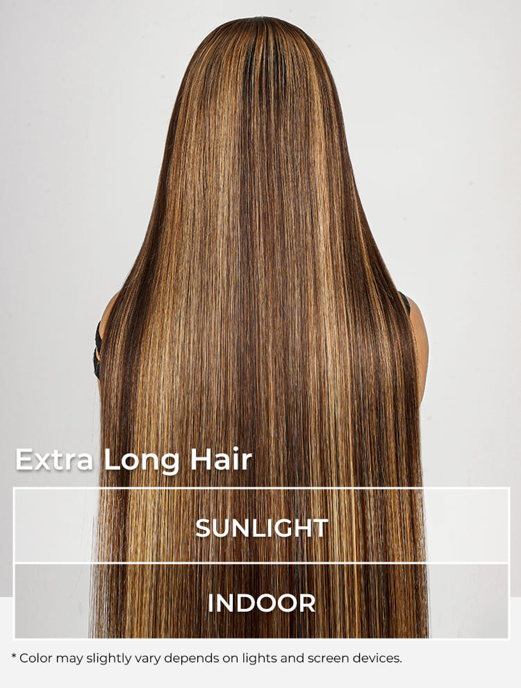 straight wig with highlights