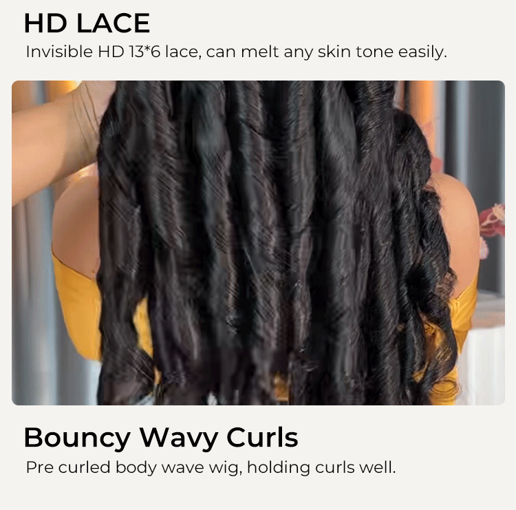 bouncy body wave wig