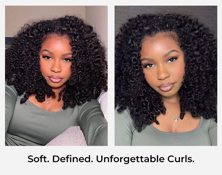 250% density transparent curly wig