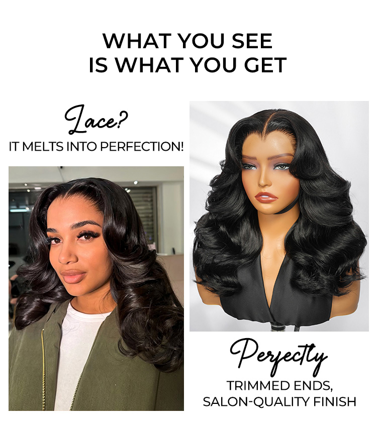 salon quality body wave transparent lace front wig