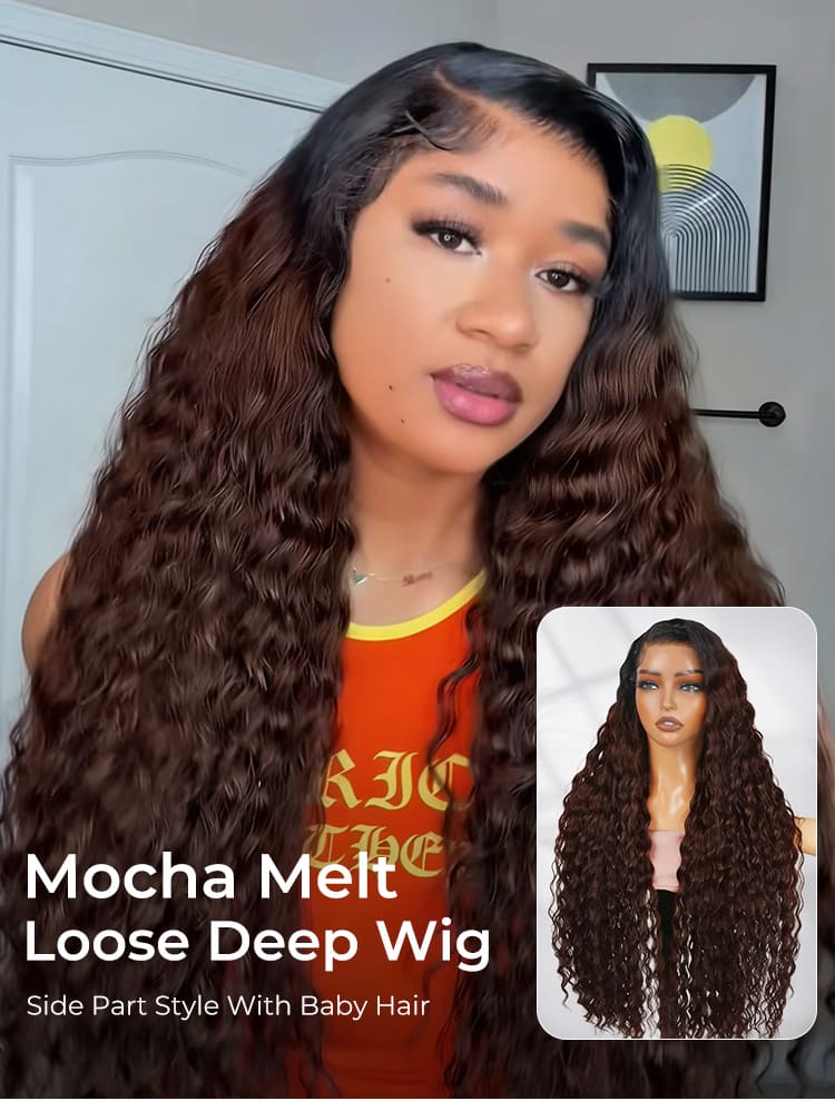 Mocha melt loose deep wig