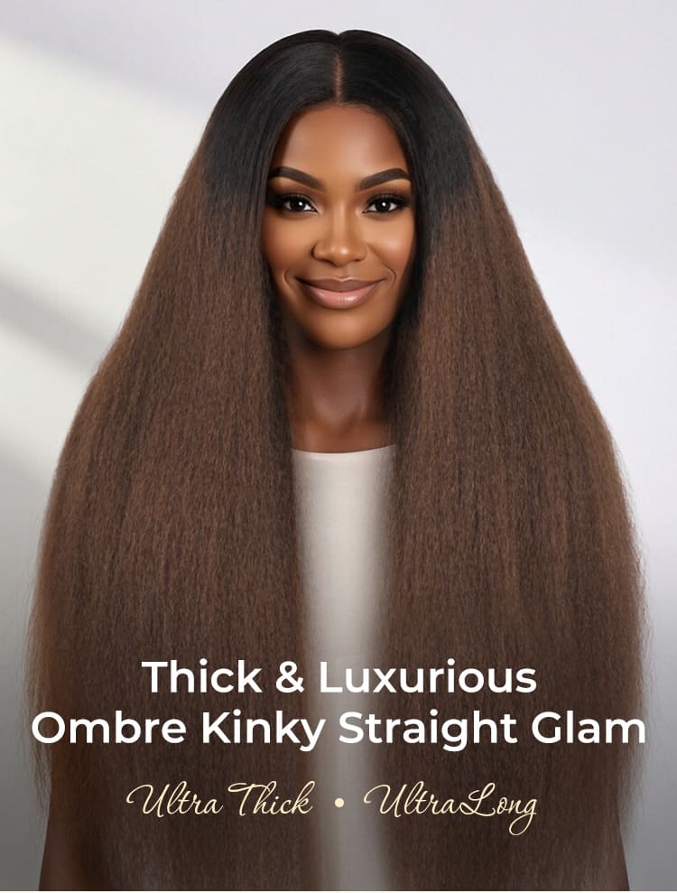 thick kinky straight wig