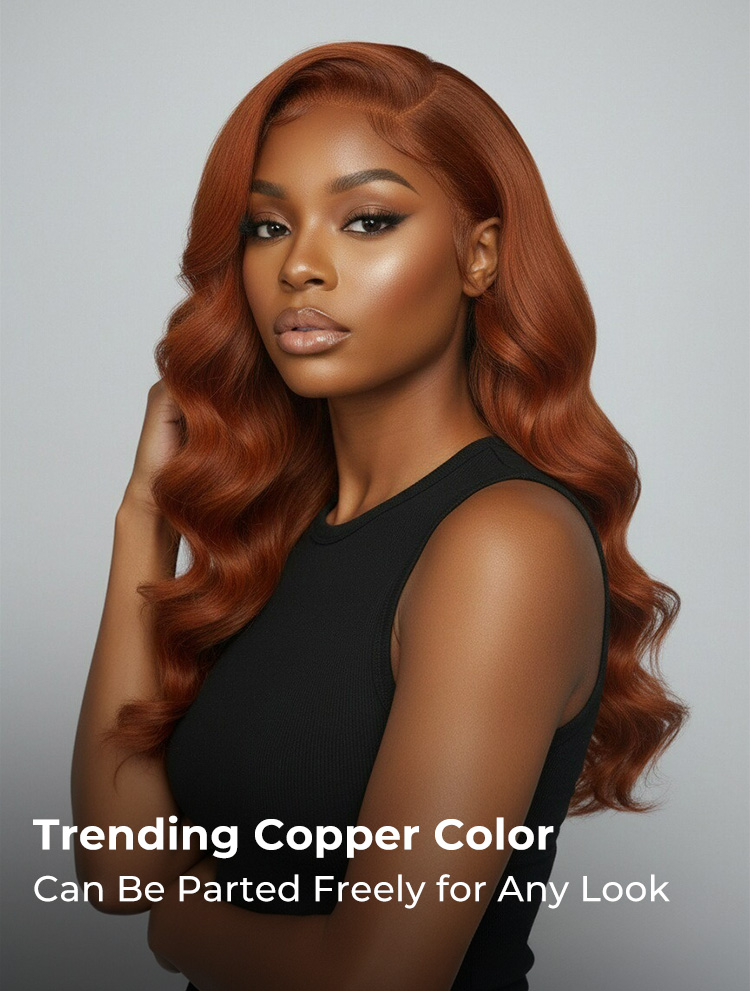 Trending Copper Color Glueless Body Wave Wig