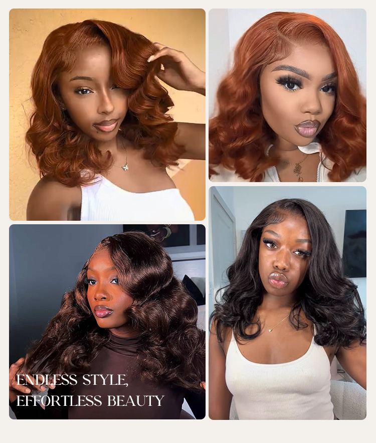side part body wave glueless wig