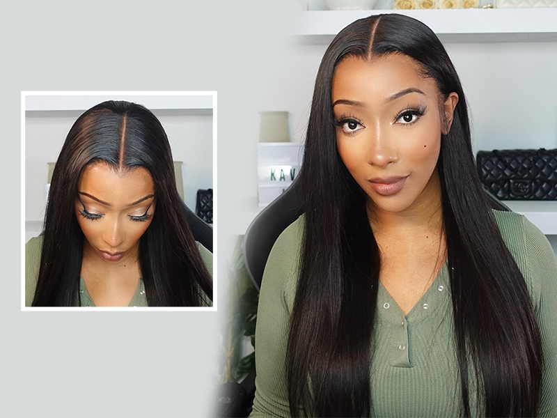 straight human hair wig