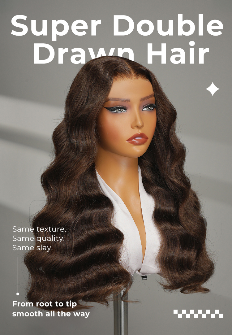 super double drawn hair wig