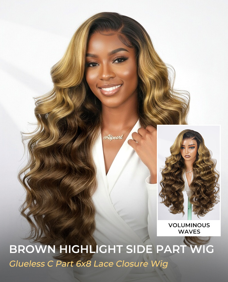 Side Part Brown Lace Front Wig