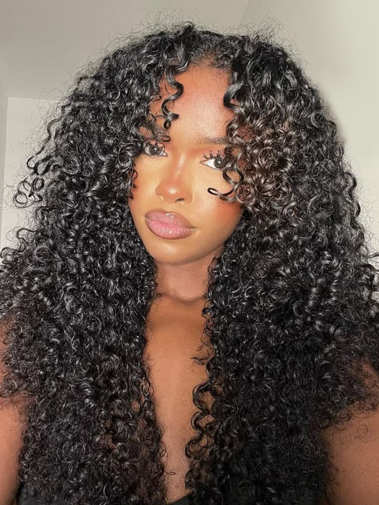 Curly U Part Wig Affordable Human Hair Wigs V Part Wigs Online
