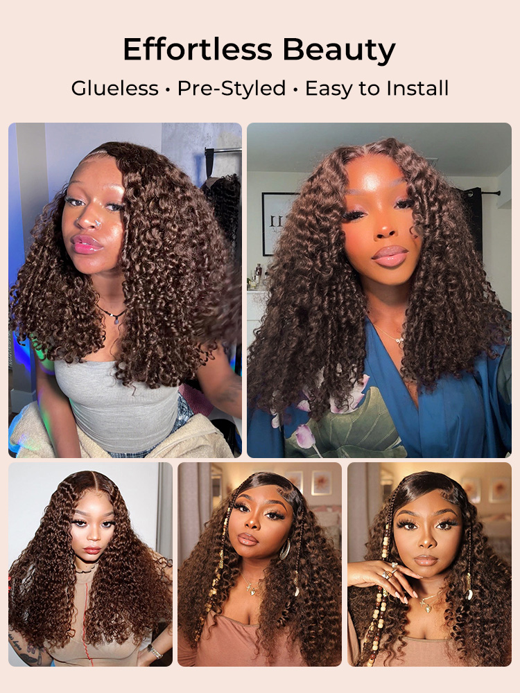dark brown pre styled lace wig