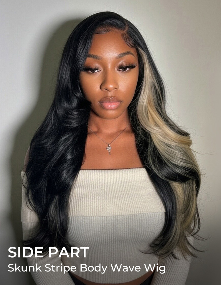 blonde highlight body wave wig
