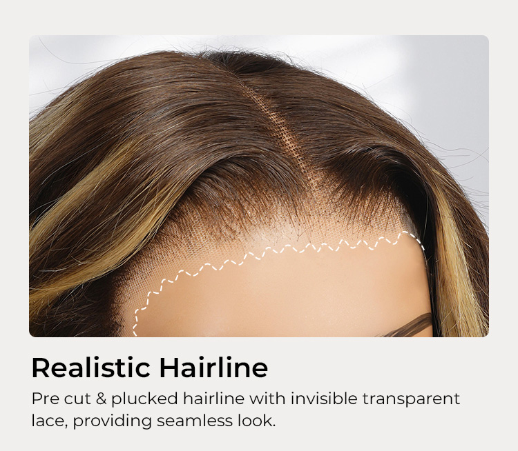 pre cut pre plucked realistic hairline