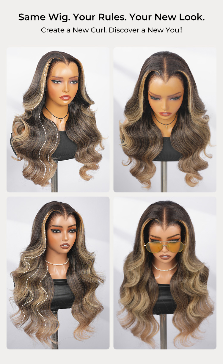 brown wig with highlights