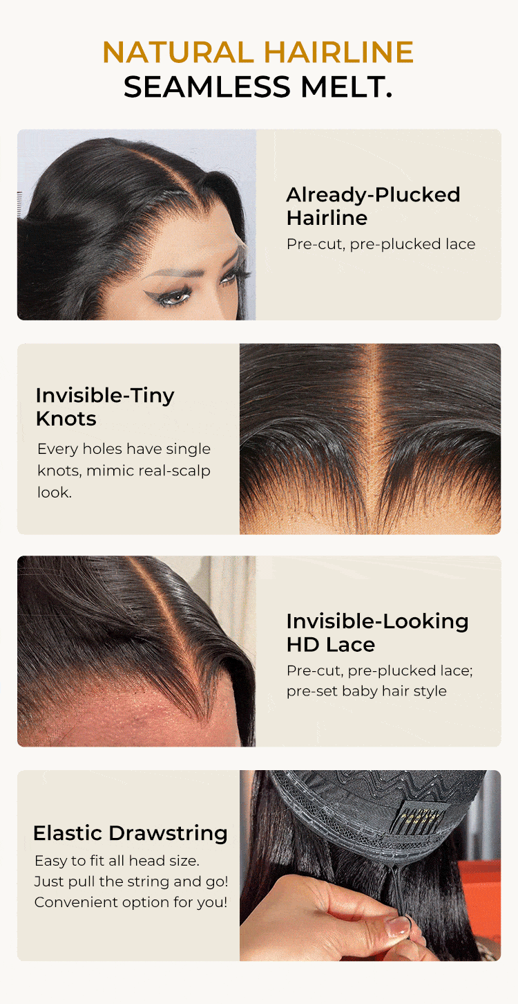 more details of straight glueless wig