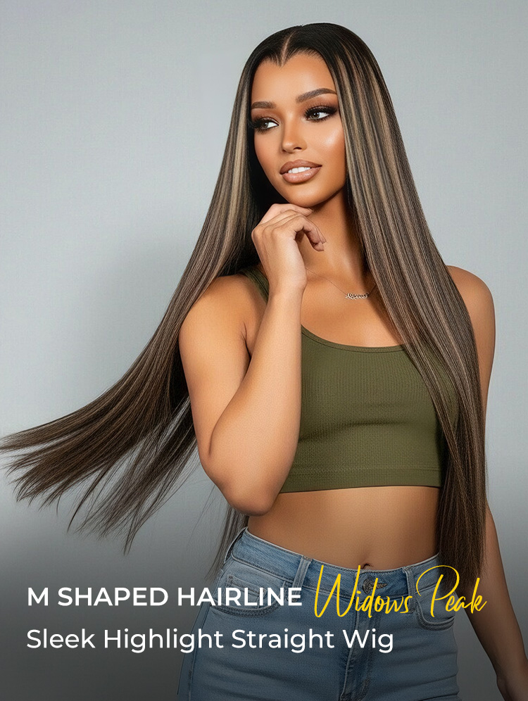 m-shaped hairline straight wig