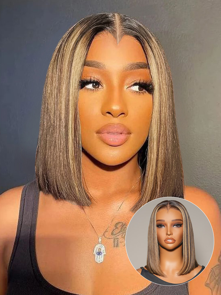 m hairline 4/27 highlight bob wig