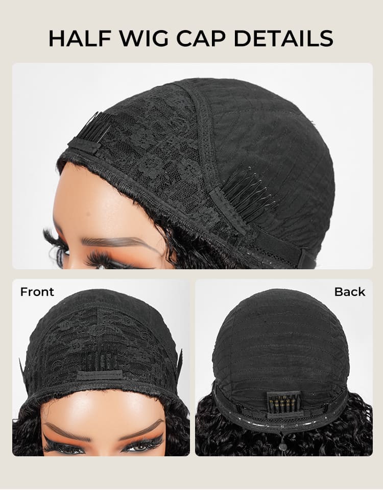Curly Half Wig Cap Details