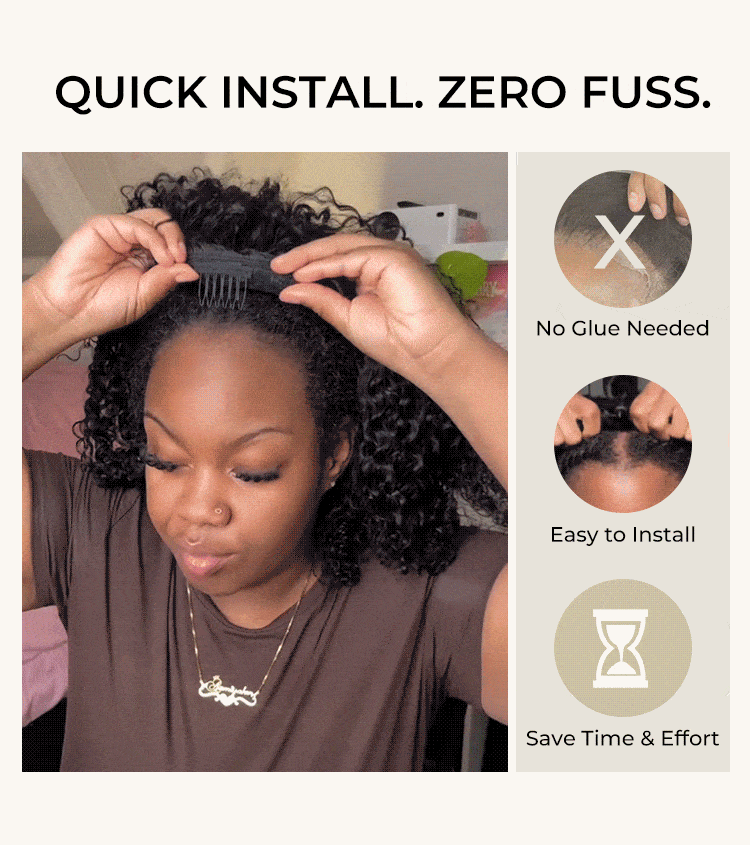 Flip Over Half Wig Easy To Install