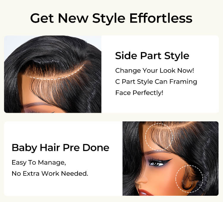 side part with curtain bangs