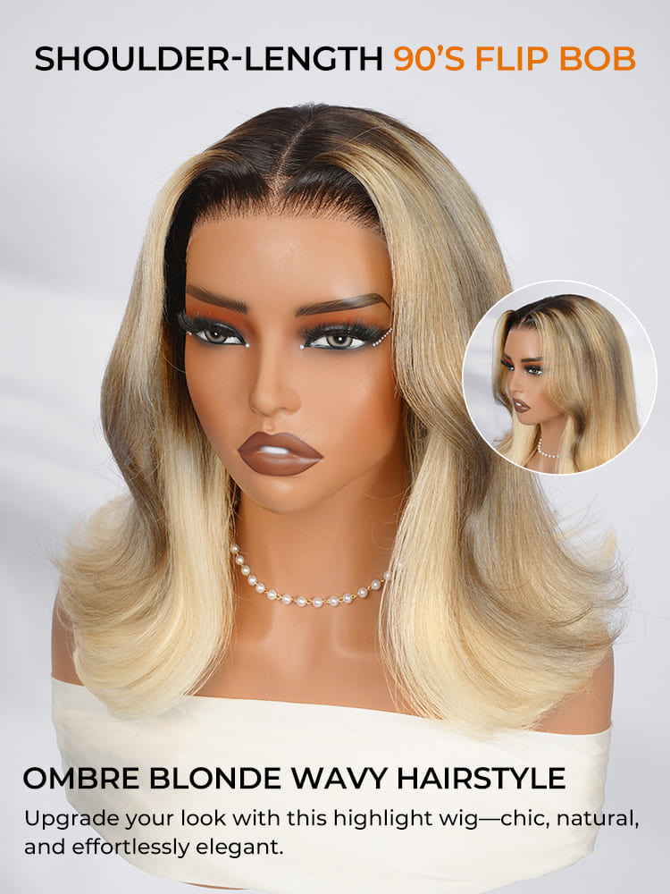 Blonde ombre body wave bob wig