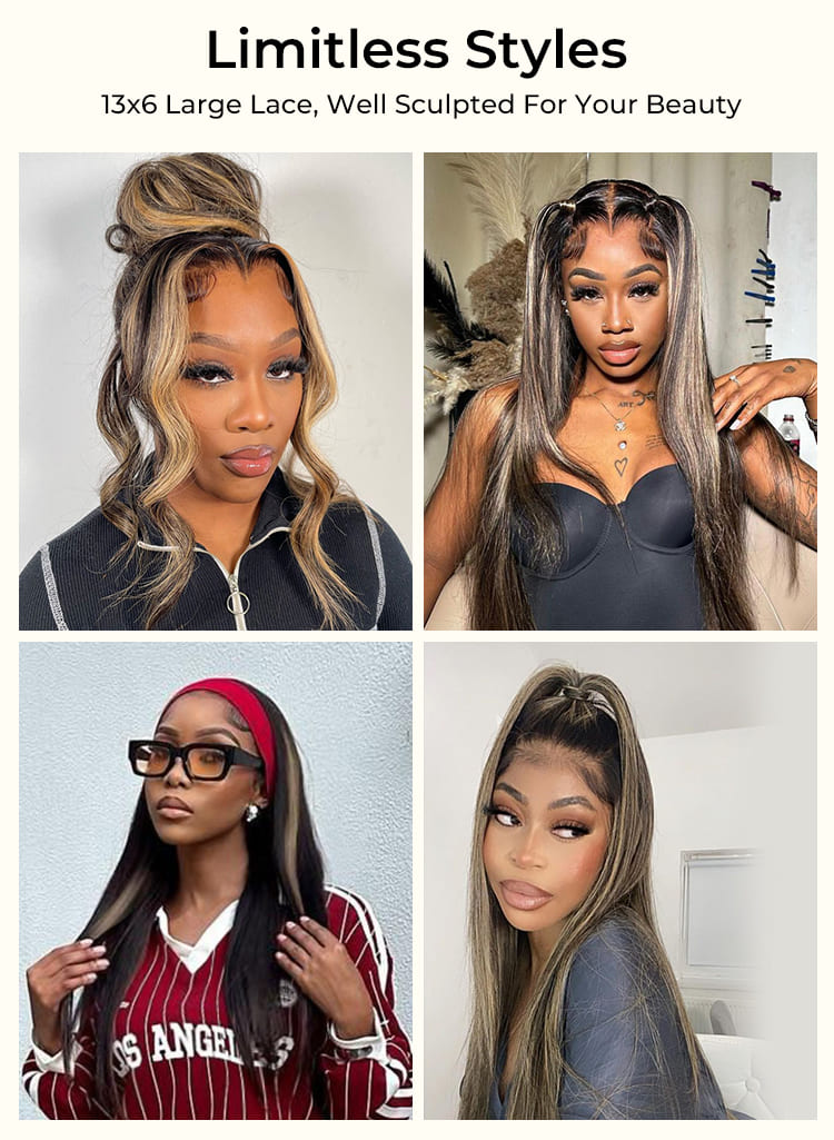 Blonde Highlight Ombre Straight Wig