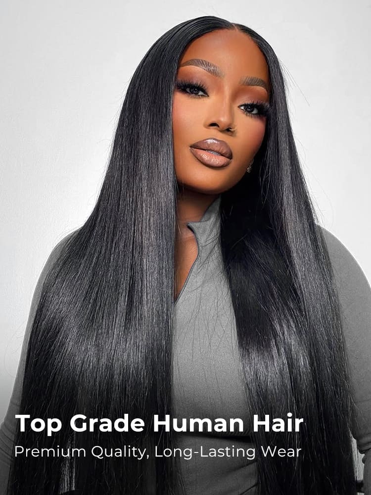 super double drawn straight wig